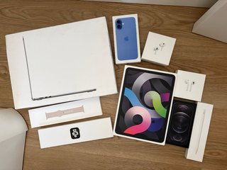 Cajas Apple: iPhone, iPad, Watch, AirPods, MacBoo