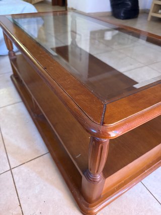 Mesa de centro madera y cristal