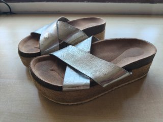 Sandalias Plataforma Plata