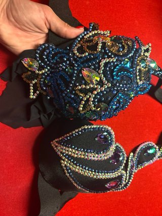 Traje Danza Vientre PolinaDCD Negro/Azul Talla S