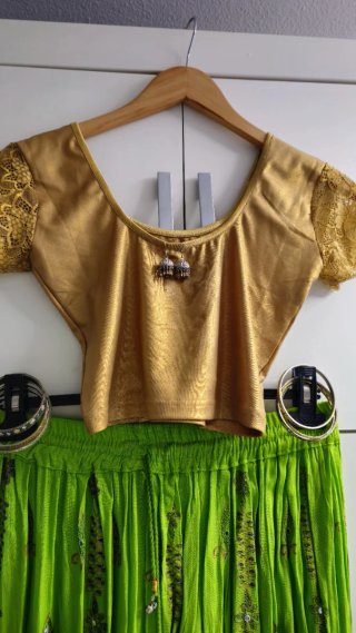 Traje Danza Egipcia Verde y Dorado