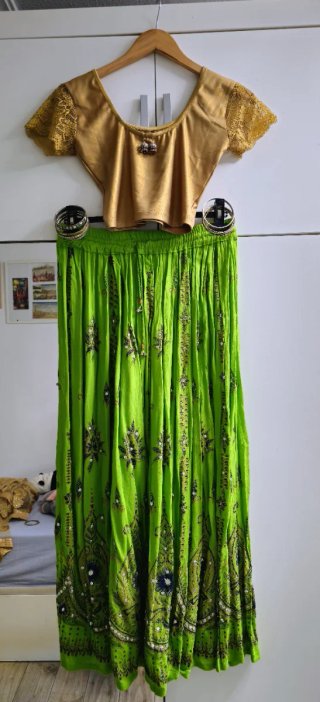 Traje Danza Egipcia Verde y Dorado