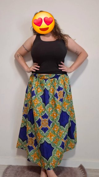 Falda larga estampado africano talla única