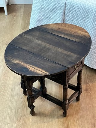 Mesa auxiliar abatible madera años 60
