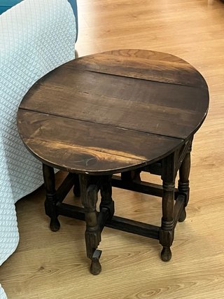Mesa auxiliar abatible madera años 60