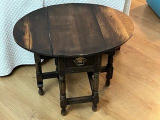 Mesa auxiliar abatible madera años 60