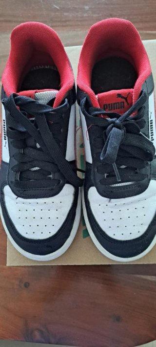 Zapatillas Puma Niño Talla 37 Cuero Negro Rojo