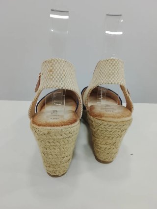 Esparteñas cuña azul y beige