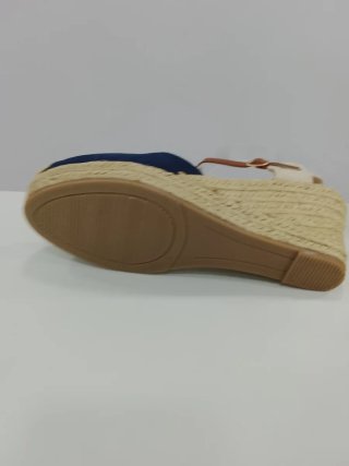 Esparteñas cuña azul y beige
