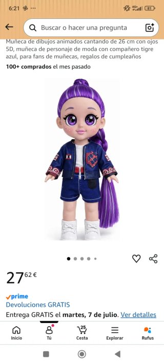 Muñeca cantando 26 cm