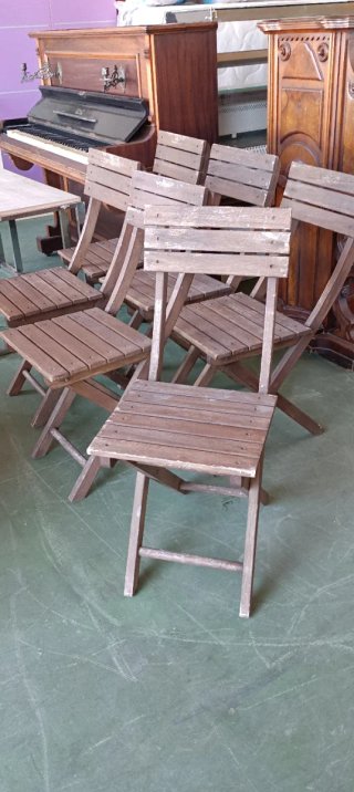 Sillas de tijera de terraza de madera