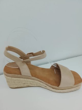 Sandalias cuña beige 5cm