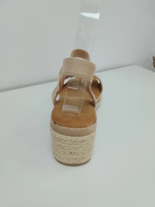 Sandalias cuña beige 5cm