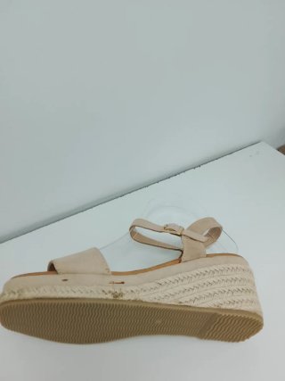 Sandalias cuña beige 5cm