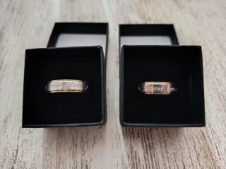 Anillos de plata y dorado para pareja