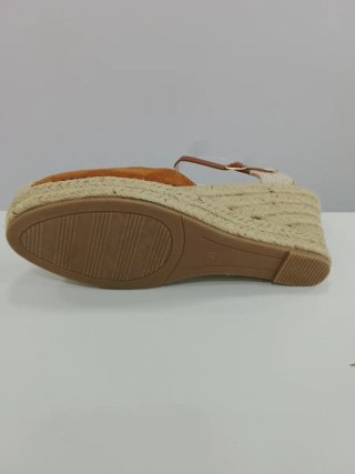 Esparteñas cuña beige y marrón