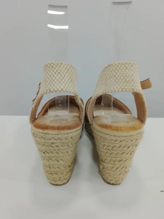 Esparteñas cuña beige y marrón