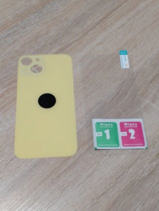 Back Cover iPhone 14 giallo + pellicola di vetro