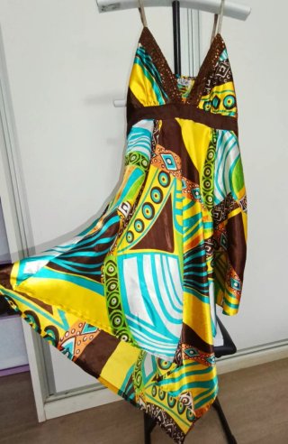 Vestido boho multicolor talla única