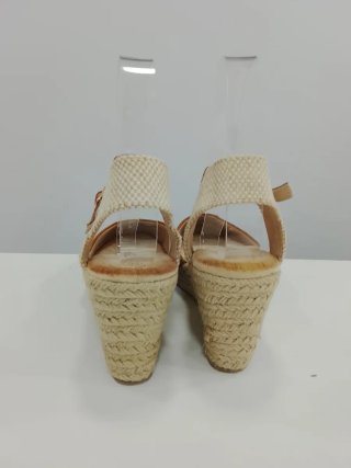 Cuñas esparteñas marrones y beige