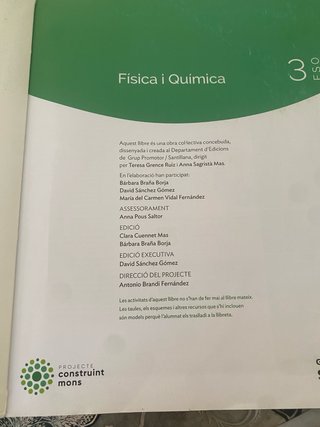 FISICA I QUIMICA 3 SEC CONSTRUINT MONS