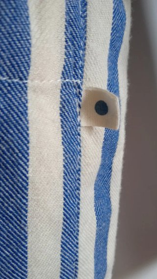 Chaqueta a.p. rayas azul y crema T. L