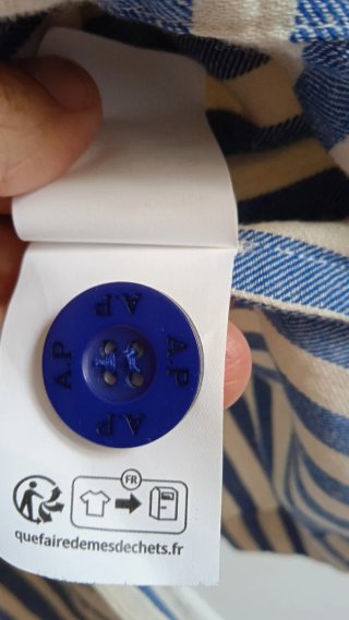 Chaqueta a.p. rayas azul y crema T. L