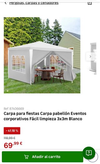 Carpa de jardín de Leroy Merlin