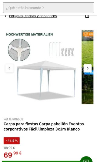 Carpa de jardín de Leroy Merlin