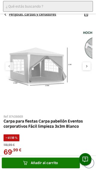 Carpa de jardín de Leroy Merlin