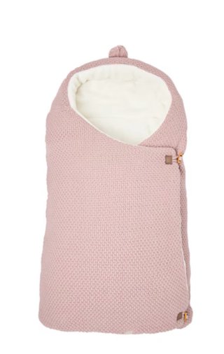 Saco capazo rosa empolvado tejido