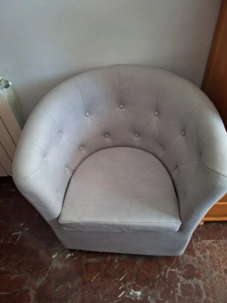 Sillón Cris tapizado gris