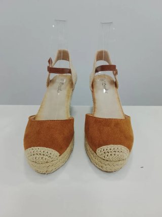 Esparteñas cuña marrón y beige