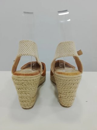 Esparteñas cuña marrón y beige