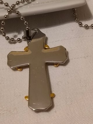 Collana Croce Uomo/Donna Multistrato Oro Argento