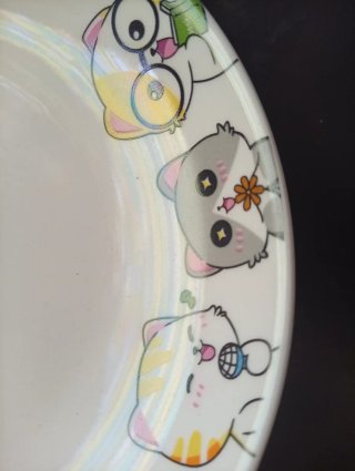 Set 4 Platos cristal  Animales Kawaii