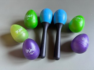 Lote Percusión: Huevos Shaker, Maracas y triángulo