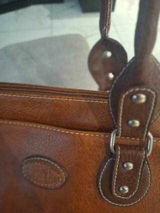 Bolso de cuero auténtico marrón