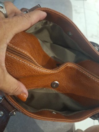 Bolso de cuero auténtico marrón