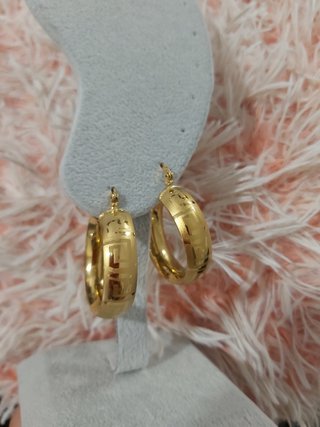 Pendientes de Aro Abombados Greca Chapado en Oro