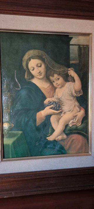 Cuadro antiguo virgen de las uvas