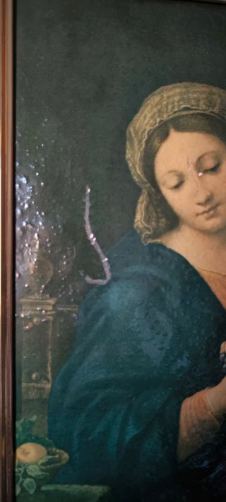 Cuadro antiguo virgen de las uvas