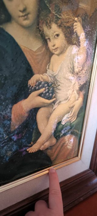 Cuadro antiguo virgen de las uvas
