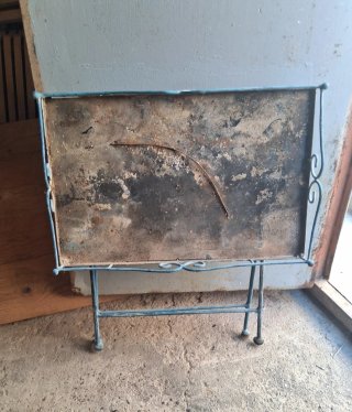 Tavolino pieghevole in ferro vintage da giardino