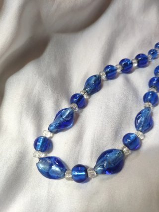 Collana vintage vetro di Murano blu