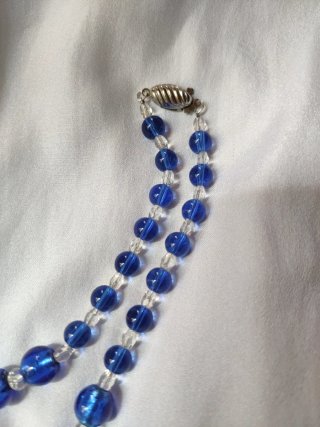 Collana vintage vetro di Murano blu