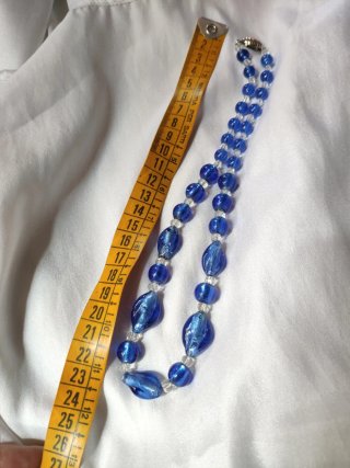Collana vintage vetro di Murano blu
