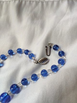 Collana vintage vetro di Murano blu