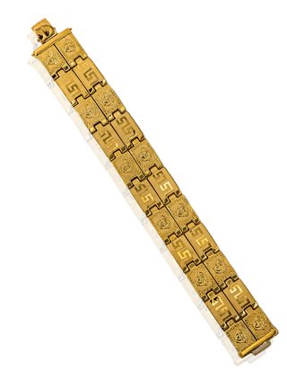 Pulsera doble fila greca medusa 22cm - ref.16047