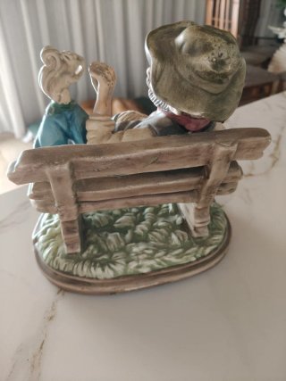 Figura porcelana antigua hombre con sombrero